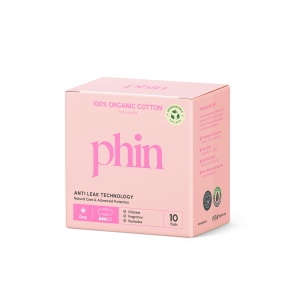 Absorbante de zi din bumbac organic, 10 bucăți, Phin