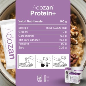 Adozan Protein+ Pudră Proteică Fără Aromă (99% Proteină), 1 kg - Img 3