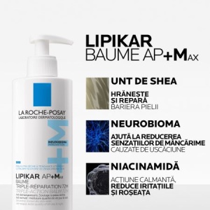 Balsam triplu reparator Lipikar Baume AP+M, 400 ml, La Roche-Posay - Img 2