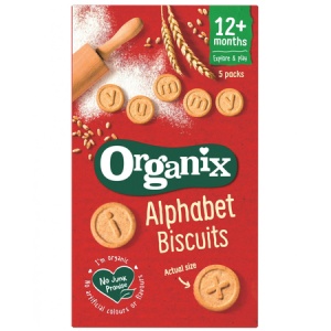 Biscuiti Bio Alfabet, 12 luni+, 5 pungute x 25 g, Organix