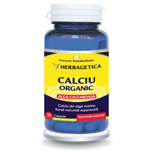 Calciu organic algă calcaroasă, 30 capsule, Herbagetica