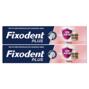 Crema Adeziva pentru Proteza Dentara Fixodent Plus Food Barrier Neutral, 40 g + 40 g - Img 2