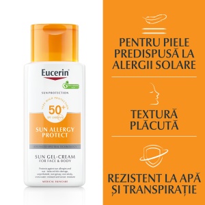 Cremă de corp cu SPF 50+ împotriva alergiei la soare Sun Protection, 150 ml, Eucerin - Img 3
