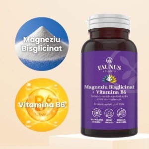 Faunus Magneziu Bisglicinat și Vitamina B6, 90 capsule vegetale - Img 4