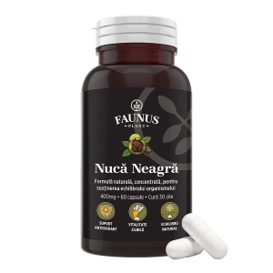 Faunus Nucă Neagră 400 mg, 60 capsule vegetale