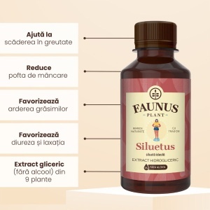 Faunus Tinctura Siluetus fara alcool, 200 ml – pentru slabire si detoxifiere - Img 6