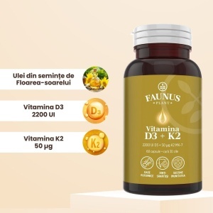 Faunus Vitamina D3+K2, 60 Capsule - Img 4