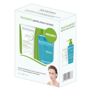 Fluid calmant Sebium Sensitive,30 ml + Gel Sebium, 200 ml, Bioderma