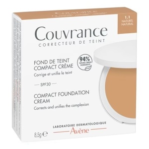 Fond de ten compact SPF 30, nuanța 1.1 Natural, Couvrance, 8,5 g, Avène