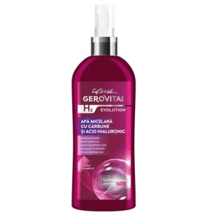 Gerovital H3 Evolution apa micelara cu carbune activ si acid hialuronic, 150 ml