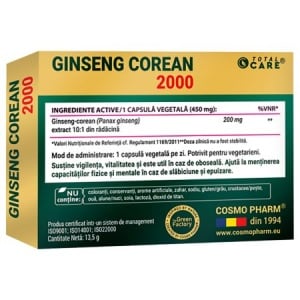 Ginseng Corean, 2000 mg, 30 comprimate, Cosmo Pharm - Img 2