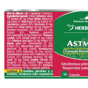 Herbagetica Astmatik, 30 capsule - Img 2