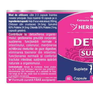 Herbagetica Detox Suplu, pachet 2 x 60 capsule - Img 2
