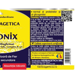 Herbagetica Feronix, pachet 2 x 60 capsule - Img 3