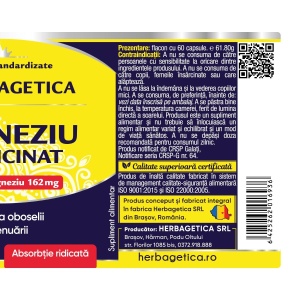 Herbagetica Magneziu Bisglicinat, pachet 2 x 60 capsule - Img 3