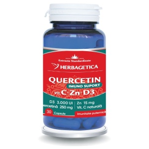 Herbagetica Quercetin Imuno Suport, 30 capsule