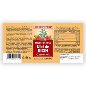 Herbavit Ulei de Ricin Presat la Rece, 100 ml - Img 3
