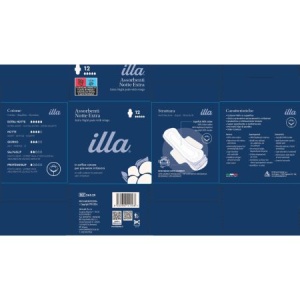 Illa absorbante de noapte extra din bumbac, 5 picaturi, 12 bucati - Img 2