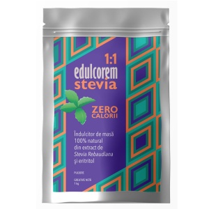 Îndulcitor natural Stevia Edulcorem 1:1, 1 kg, Laboratoarele Remedia