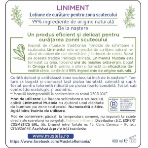 Loțiune de Curățare pentru Zona Scutecului Liniment, 400 ml, Mustela - Img 2