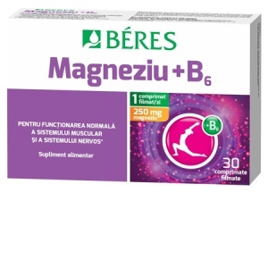 Magneziu + B6, 30 comprimate filmate, Bereș