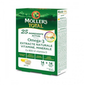 Moller's Total, Omega-3 + multivitamine, 14 capsule + 14 comprimate - Img 2