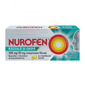 Nurofen Raceala si Gripa, 200mg/30mg, 24 comprimate, Reckitt Benckiser