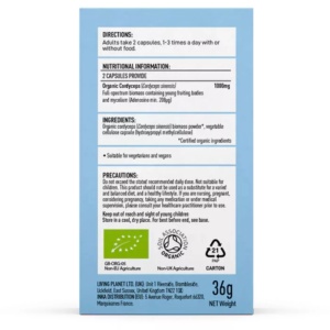 Organic Cordyceps Perform 1000 mg Full Spectrum, 60 capsule, Mushrooms4Life - Img 2
