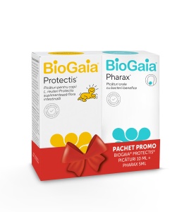 Pachet Protectis probiotice pentru copii, 10 ml + Pharax D3 picături orale probiotice, 5 ml, BioGaia
