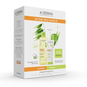 Pachet Ulei de Dus Exomega Control, 500 ml + Crema Exomega Control, 200 ml, ADerma
