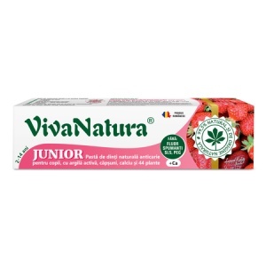Pastă de dinți pentru copii cu aromă de căpșuni GennaDent Junior, 80 ml, Vivanatura