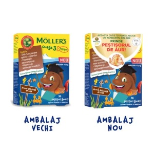 Pestisori gumati cu Omega-3 si aroma de cola, 36 jeleuri, Mollers - Img 2