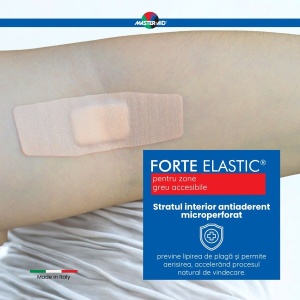 Plasturi rezistenți din pânză Forte Elastic Master-Aid, 2 mărimi, 20 bucăți