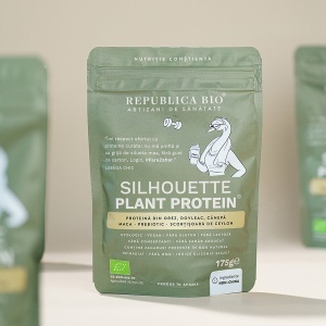 Pudră proteică vegetală cu aromă de căpșuni Silhouette Rituals Plant Protein, 175 g, Republica BIO - Img 3
