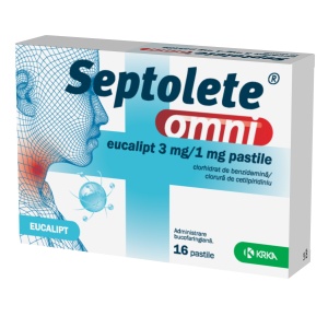 Septolete omni eucalipt 3 mg/1 mg, 16 pastile, Krka