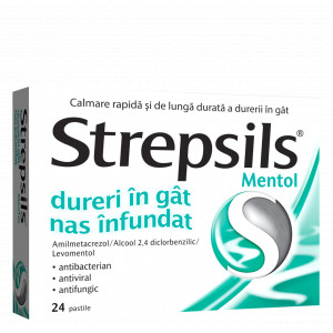 Strepsils Mentol, 24 pastile, Reckitt Benckiser Healthcare