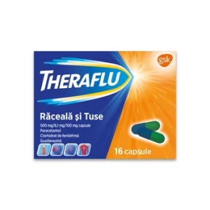 Theraflu răceală și tuse, 16 capsule, Haleon