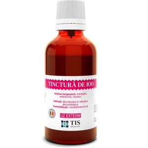Tinctură de iod, 2%, 50 ml, Tis Farmaceutic