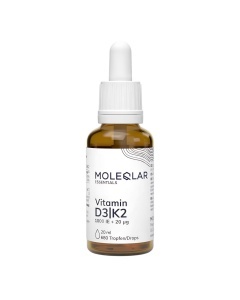 Vitamina D3 + K2 Lichid MoleQlar – 1000 UI D3 + 20 µg K2 | 20 ml - Img 1