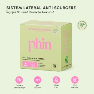 Absorbante de zi din bambus natural, 10 bucăți, Phin - Img 4