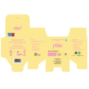 Absorbante zilnice din bumbac organic, 20 bucăți, Phin - Img 7