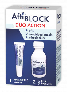 AftiBLOCK Duo Action gel x 8g+apa de gura x100ml Zdrovit