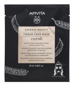 APIVITA Masca express tip servetel detoxifianta cu carob, 20ml