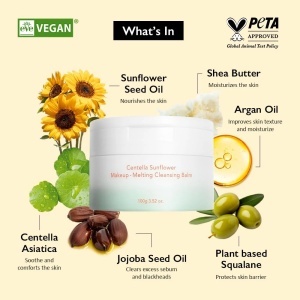 Balsam de curatare pentru fata Haruharu Wonder Centella Sunflower Makeup-Melting, 100 g - Img 3
