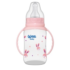 Biberon cu manere 150 ml+ tetina silicon rotunda - cod 744, Wee Baby - Img 2