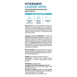 Bioderma Hydrabio Legere crema hidratanta pentru ten normal si mixt 40 ml - Img 6