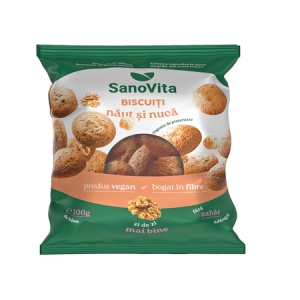 Biscuiti cu năut și nucă, 100 g, Sanovita