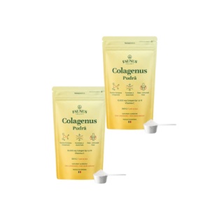 Colagenus Pudra Pachet 2 x 303g – Colagen Hidrolizat Bovin Premium pentru Piele, Articulatii si Oase, Faunus