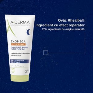 Cremă emolientă reparatoare de noapte Exomega Control, 200 ml, A-Derma - Img 7