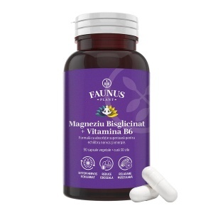 Faunus Magneziu Bisglicinat și Vitamina B6, 90 capsule vegetale - Img 1